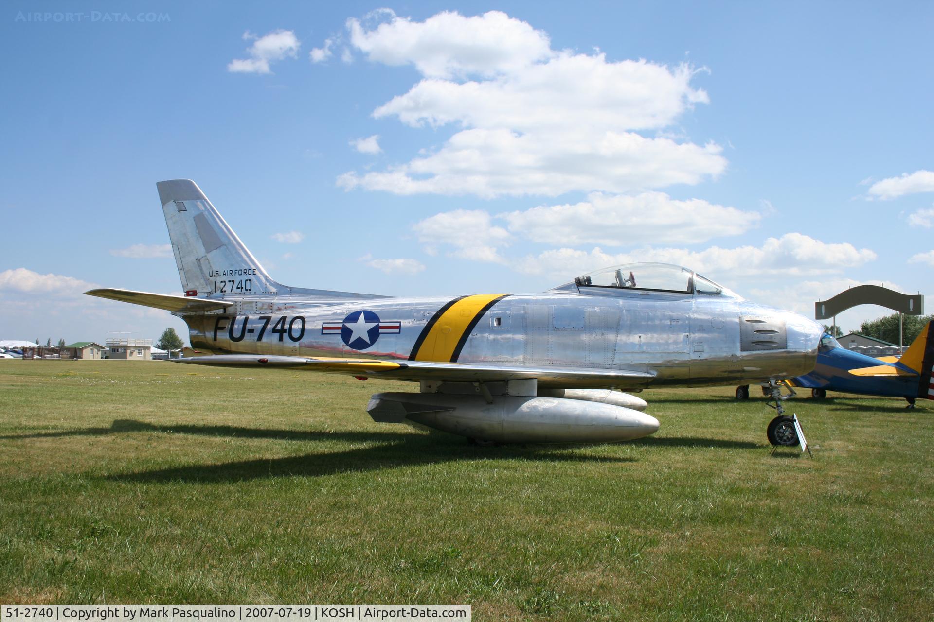 51-2740, 1951 North American F-86E Sabre C/N 172-23, North American F-86E