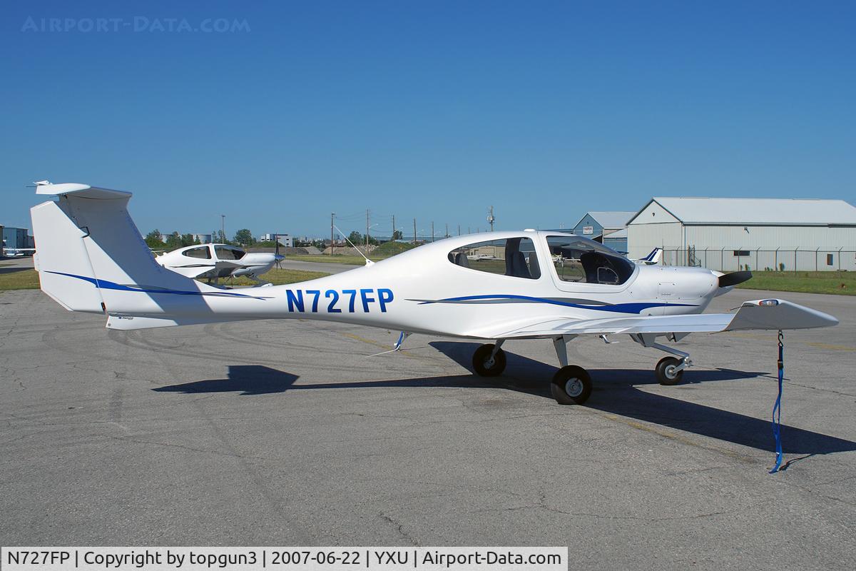 N727FP, 2007 Diamond DA-40F Diamond Star C/N 40.FC027, Parked in front of Diamond Flight Centre