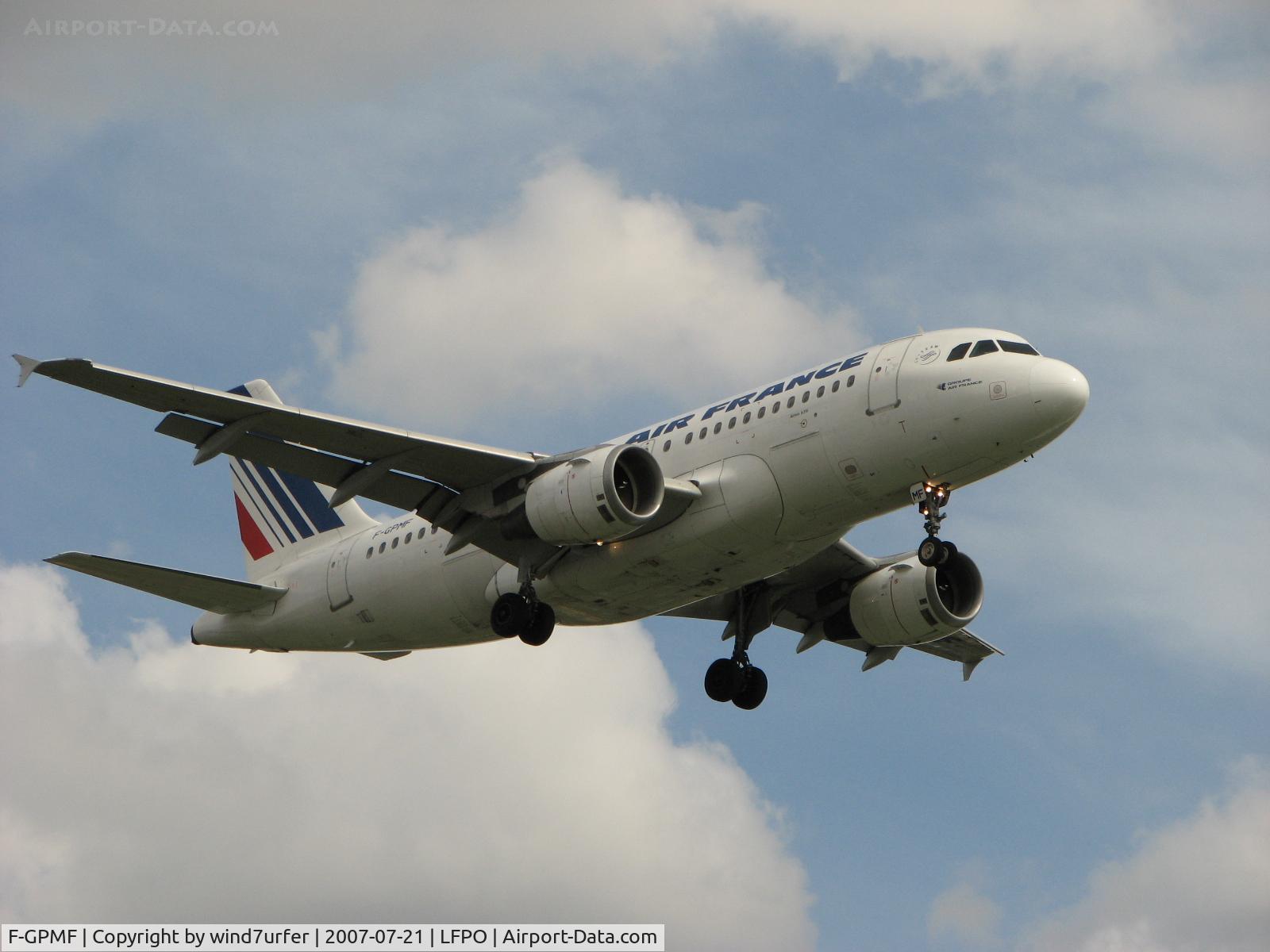 F-GPMF, 1996 Airbus A319-113 C/N 637, on short final rwy 26