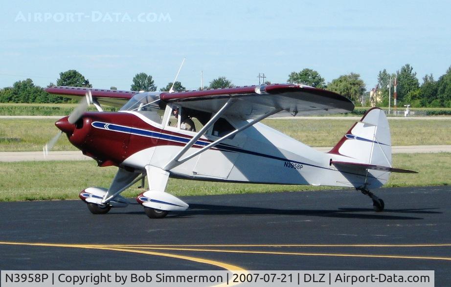 N3958P, 1956 Piper PA-22-150 Tri-Pacer C/N 22-3636, Leaving Delaware, OH
