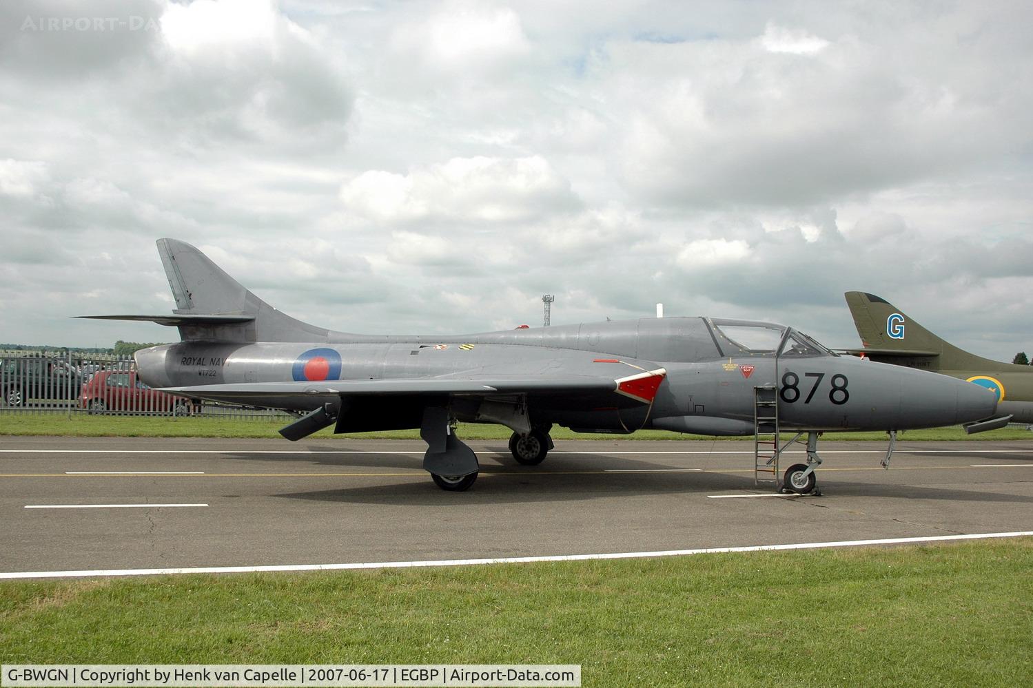 G-BWGN, 1955 Hawker Hunter T.8C C/N 41H-670689, Two-seat Hunter, in Royal Navy c/s, WT722