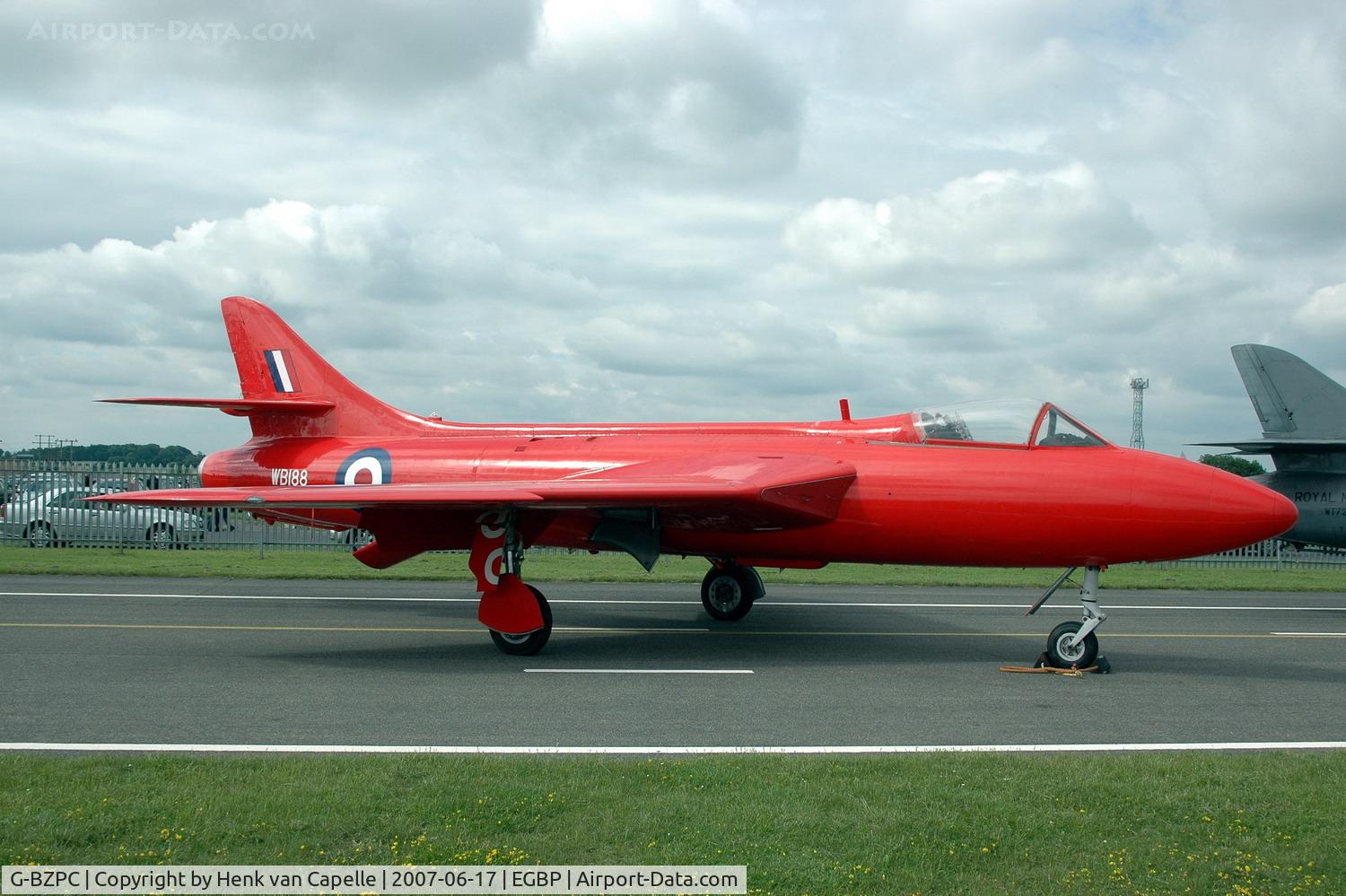 G-BZPC, 1955 Hawker Hunter GA.11 C/N HABL-003061, Hunter in red c/s of P.1067 in which Neville Duke set world air speed record 7 sept 1953 (ex XF300).
