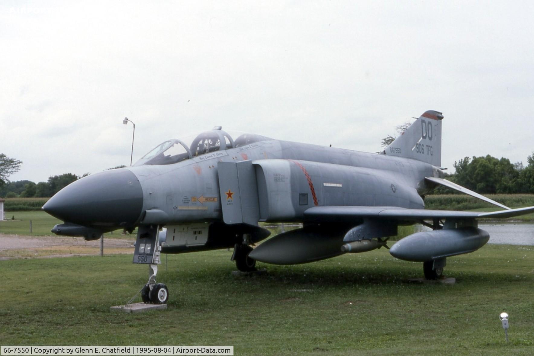 66-7550, 1966 McDonnell F-4D-30-MC Phantom II C/N 2085, F-4D displayed in front of the VFW in Enon, Ohio