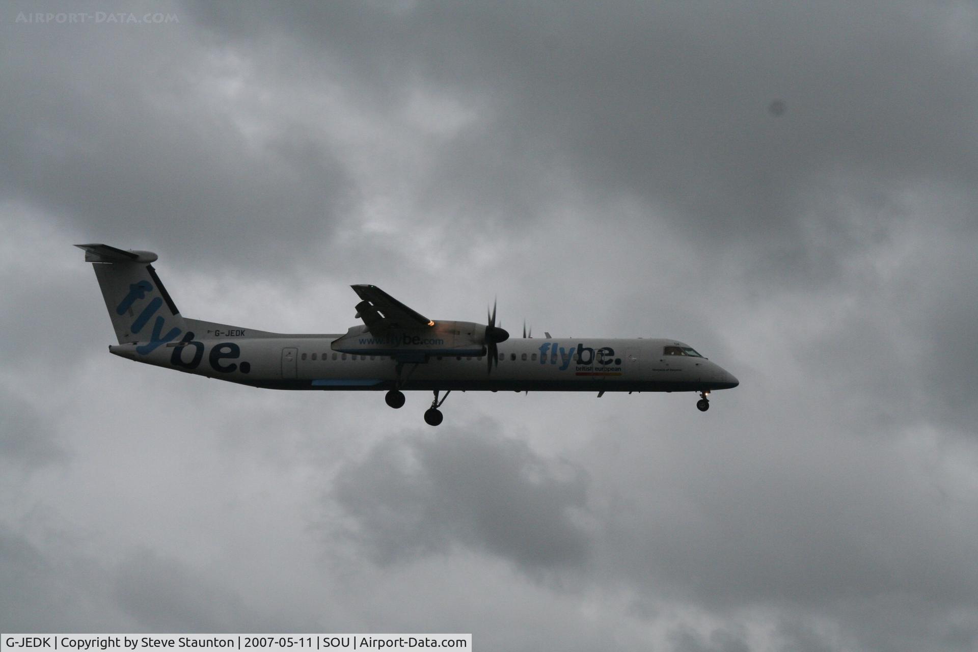G-JEDK, 2002 De Havilland Canada DHC-8-402Q Dash 8 C/N 4065, Taken on a stormy evening @ Southampton