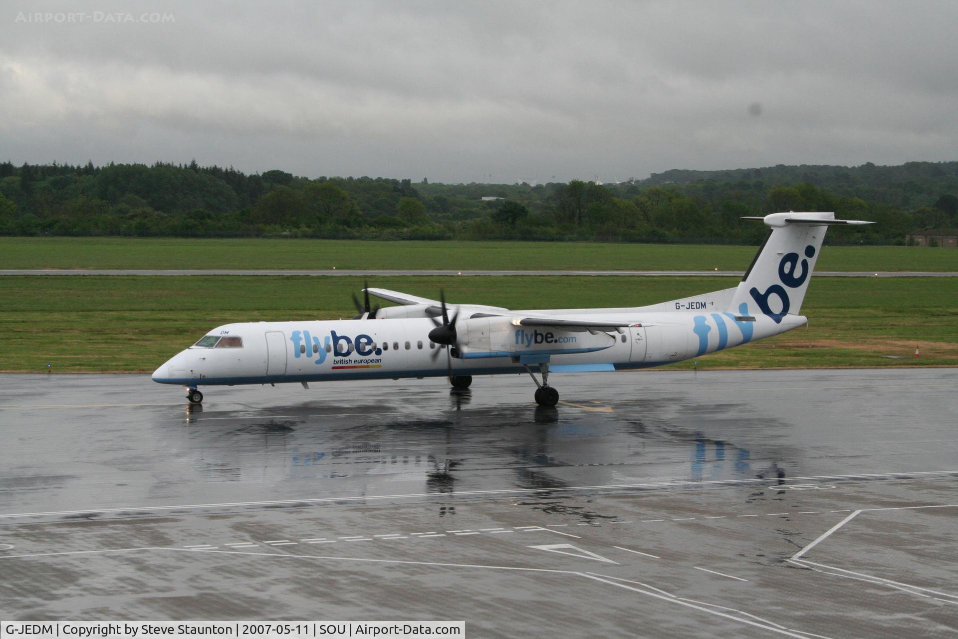 G-JEDM, 2003 De Havilland Canada DHC-8-402Q Dash 8 C/N 4077, Taken on a stormy evening @ Southampton