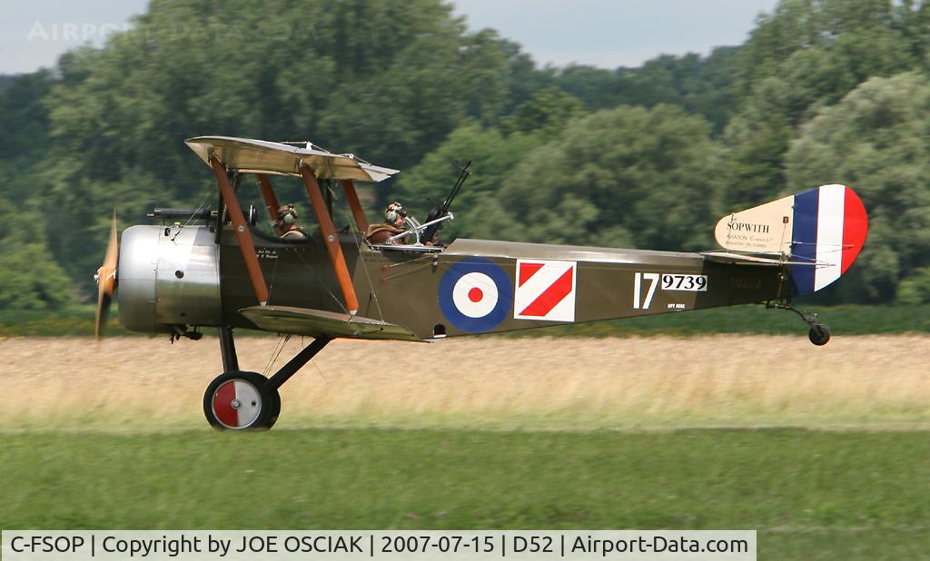 C-FSOP, 2003 Sopwith 1½ Strutter Replica C/N A 1924, Taking off at Geneseo