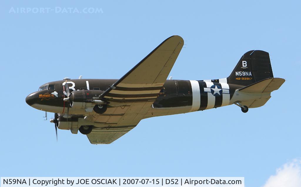 N59NA, 1942 Douglas C-47 Dakota 4 C/N 9043, Flying at 2007 Geneseo Airshow