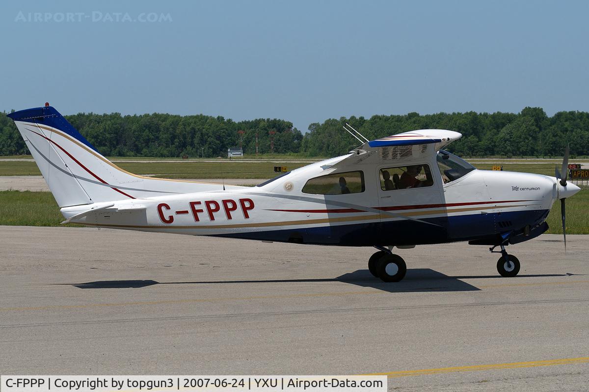 C-FPPP, 1979 Cessna T210N Turbo Centurion C/N 21063446, Taxiing across Ramp III for departure.