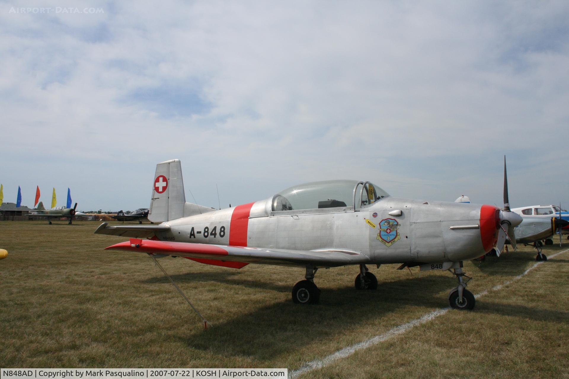 N848AD, 1959 Pilatus P3-05 C/N 486-35, Pilatus P3-05