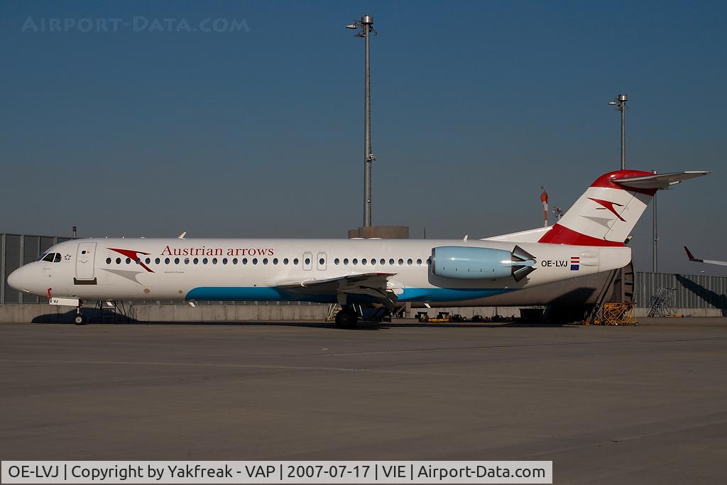 OE-LVJ, 1991 Fokker 100 (F-28-0100) C/N 11359, Austrian Arrows Fokker 100