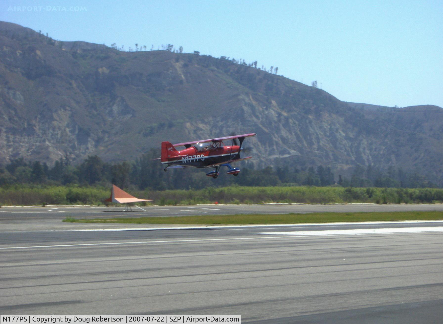 N177PS, 2000 Aviat Pitts S-2C Special C/N 6038, 2000 Aviat PITTS S-2C, Lycoming AEIO-540, takeoff climb Rwy 22