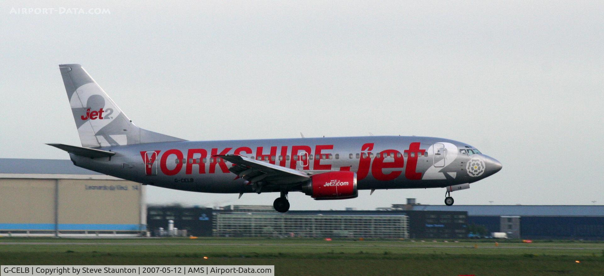 G-CELB, 1986 Boeing 737-377 C/N 23664, Taken on a gloomy evening at Schipol