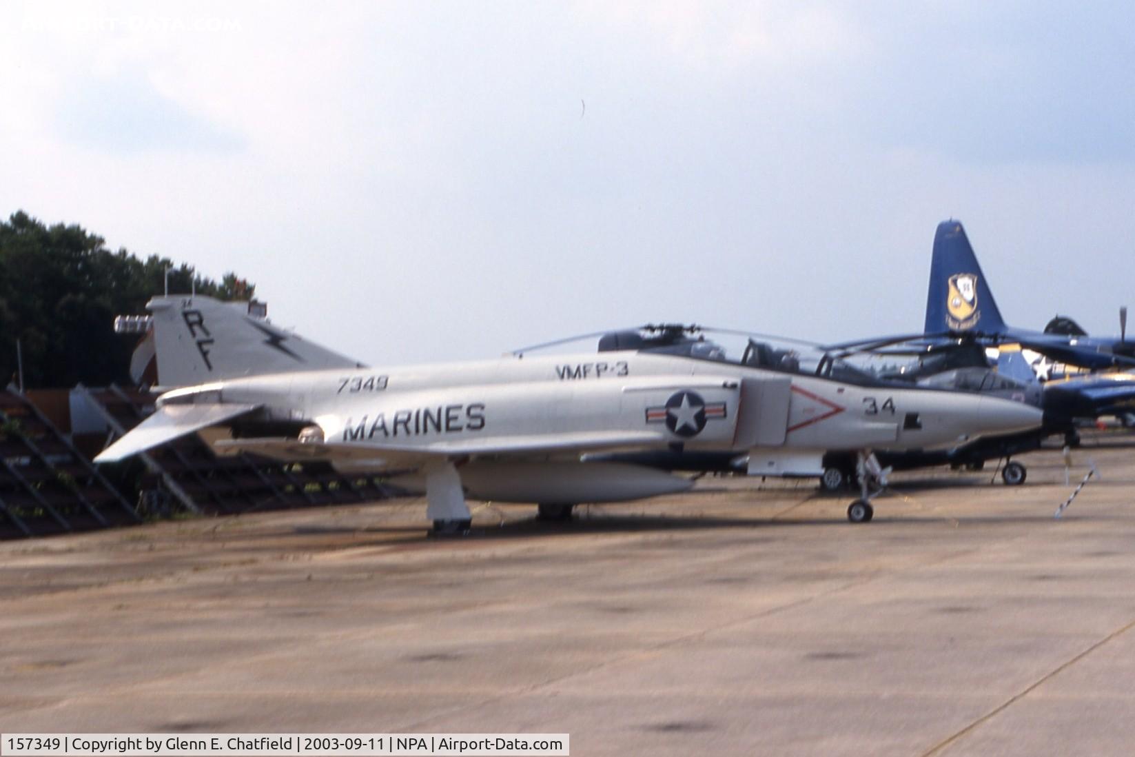 157349, McDonnell RF-4B Phantom II C/N 3892, RF-4B at the National Museum of Naval Aviation.  A wee bit out of focus due to being shot from a moving vehicle