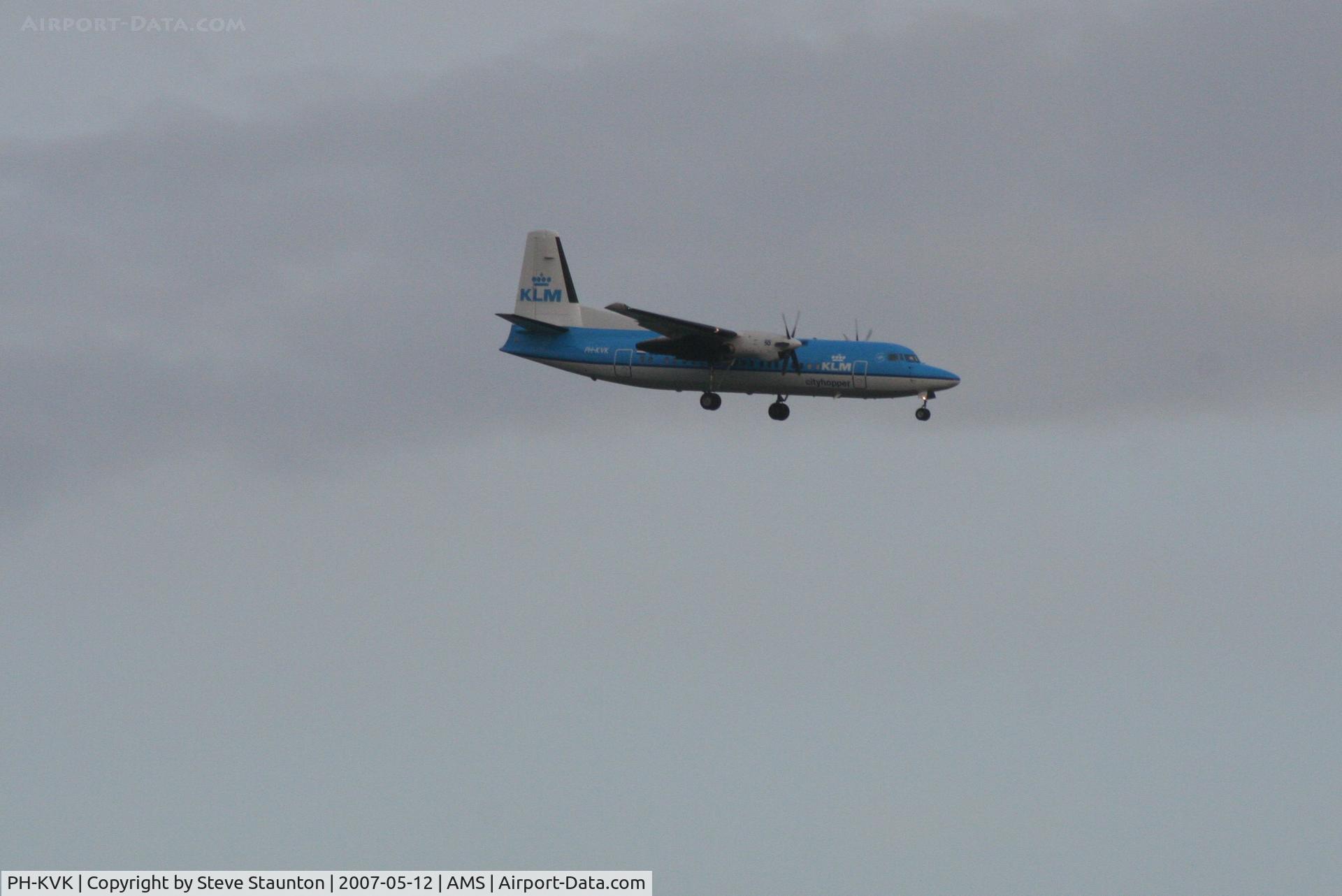 PH-KVK, 1991 Fokker 50 C/N 20219, Taken on a gloomy evening @ Schipol