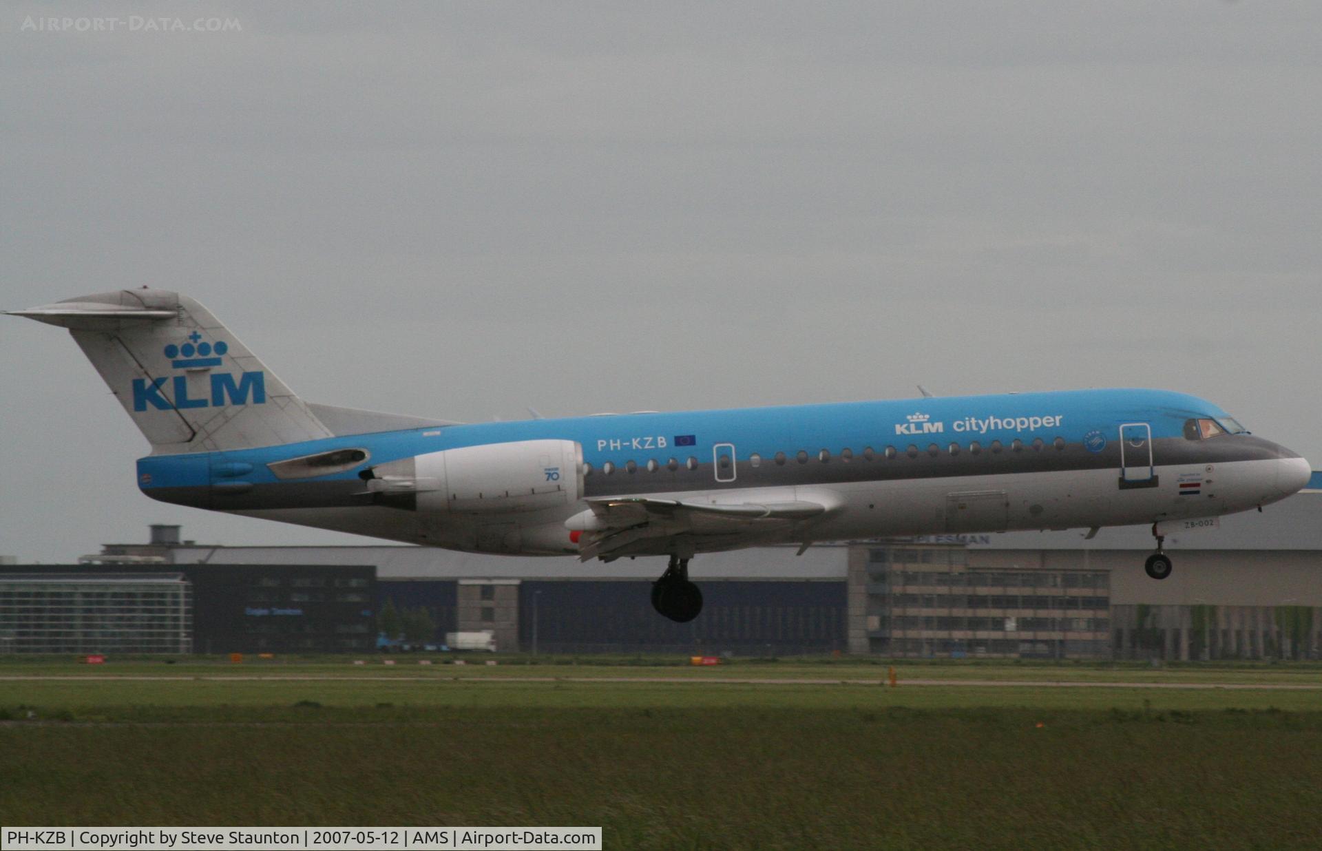 PH-KZB, 1996 Fokker 70 (F-28-070) C/N 11562, Taken on a gloomy evening @ Schipol
