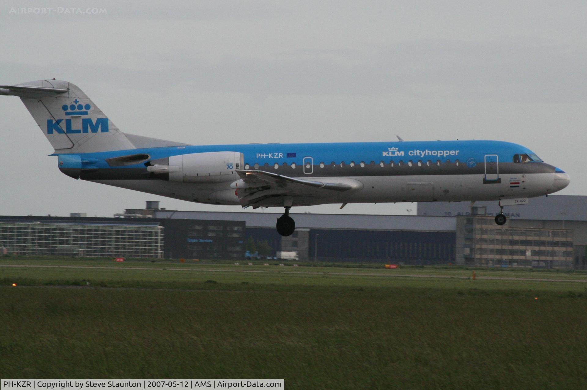 PH-KZR, 1995 Fokker 70 (F-28-0070) C/N 11551, Taken on a gloomy evening @ Schipol