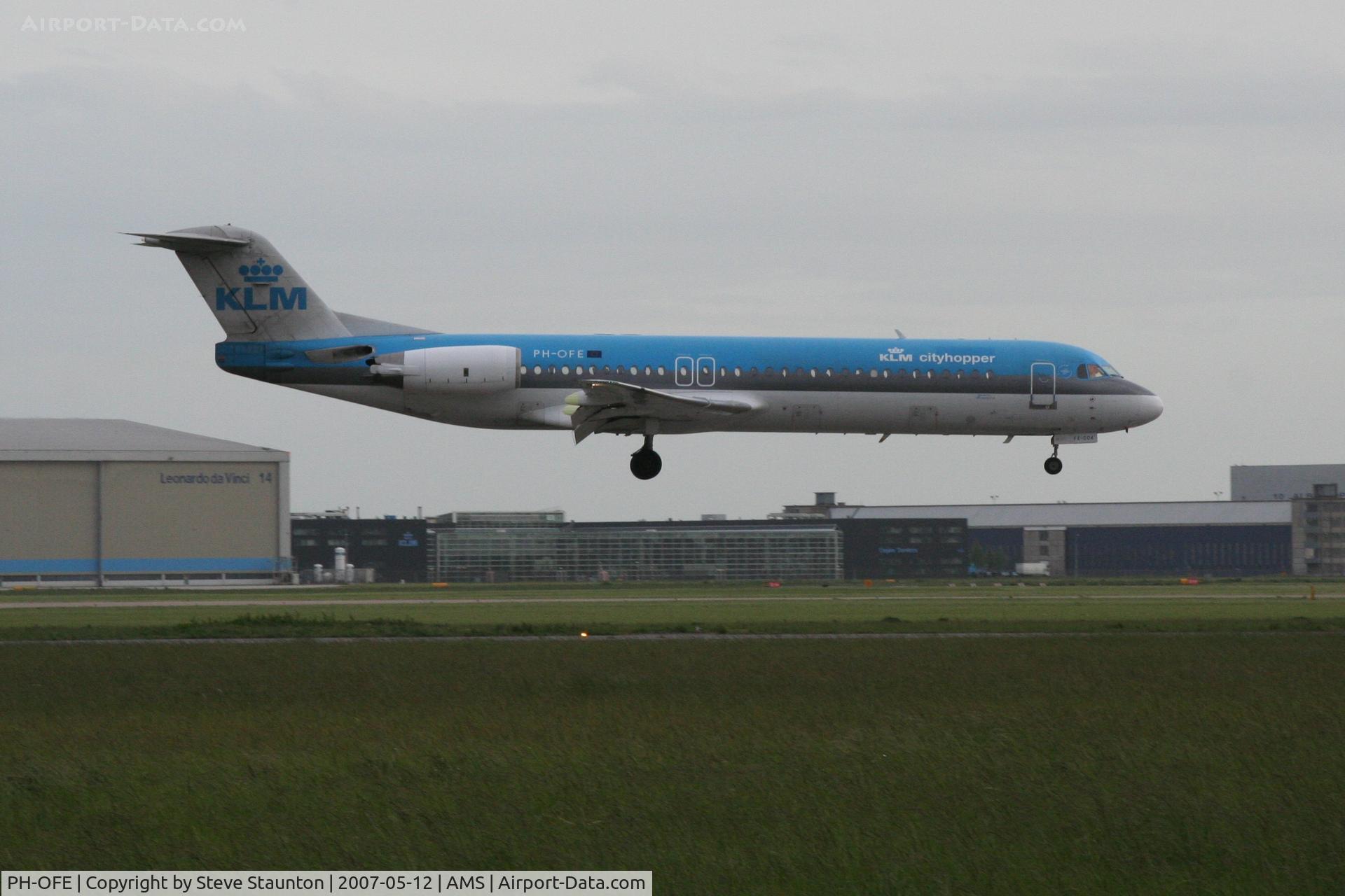 PH-OFE, 1989 Fokker 100 (F-28-0100) C/N 11260, Taken on a gloomy evening @ Schipol