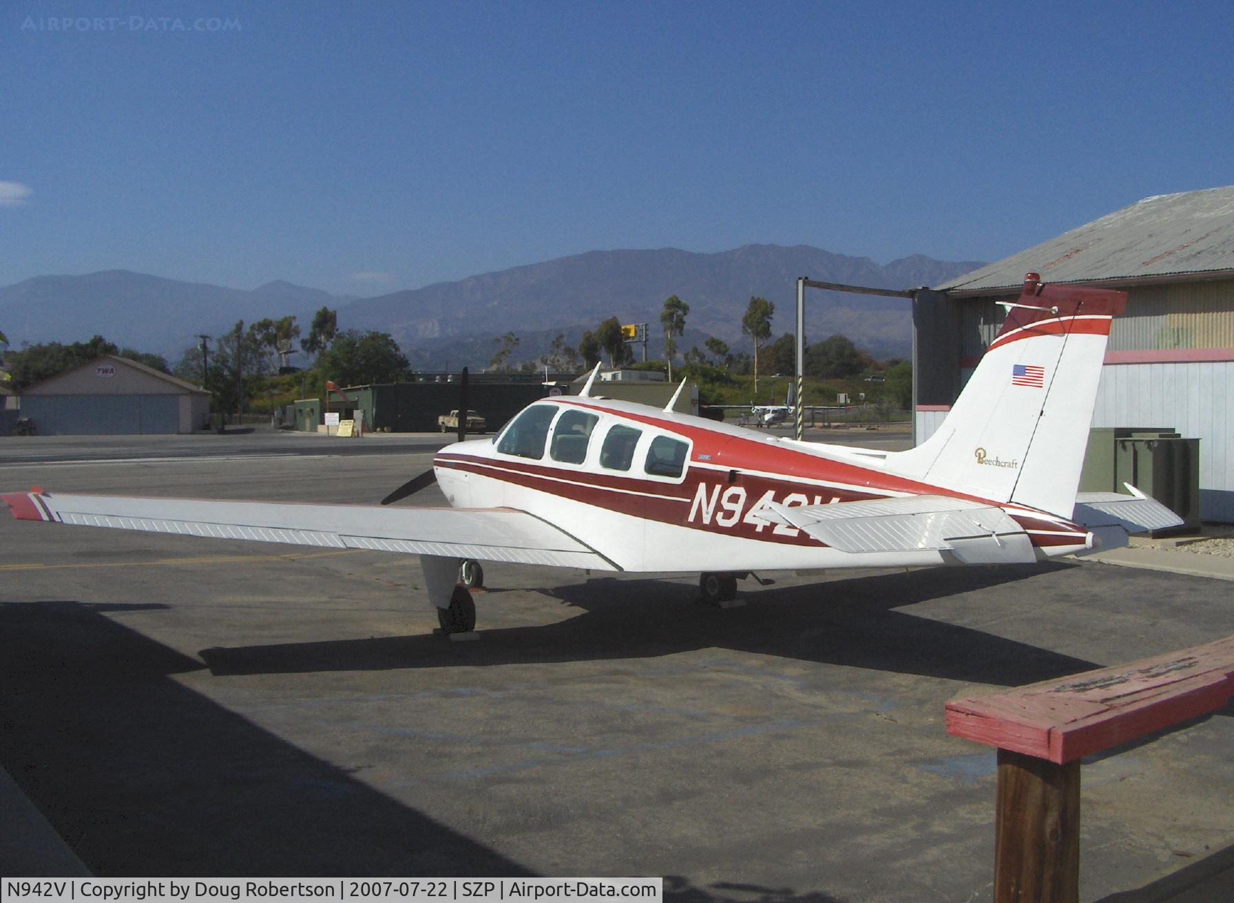 N942V, 1975 Beech A36 Bonanza 36 C/N E-715, 1975 Beech A36 BONANZA, Continental IO-520-BA 285 Hp