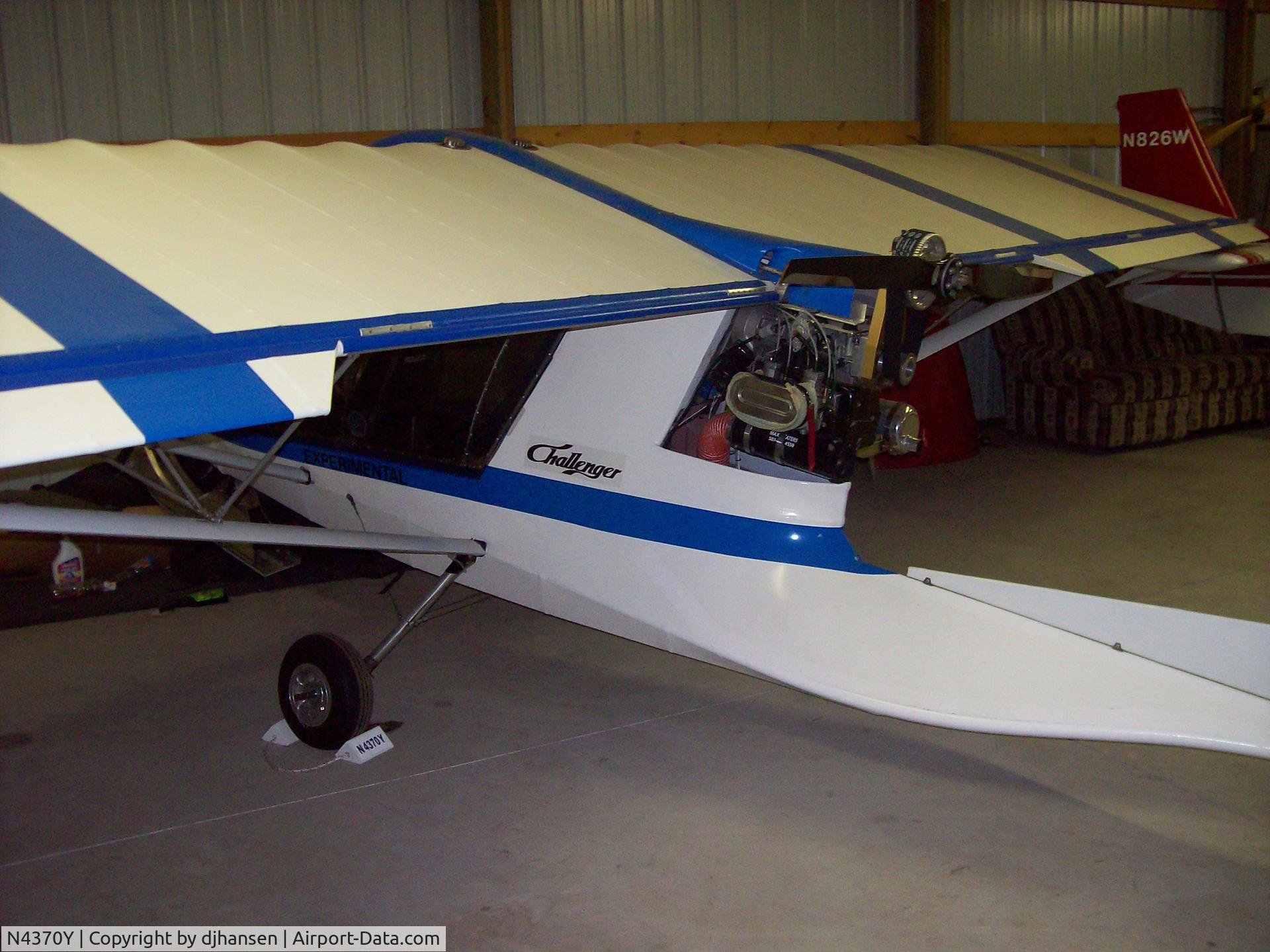 N4370Y, 1998 Quad City Challenger II C/N 489548546, Hangered