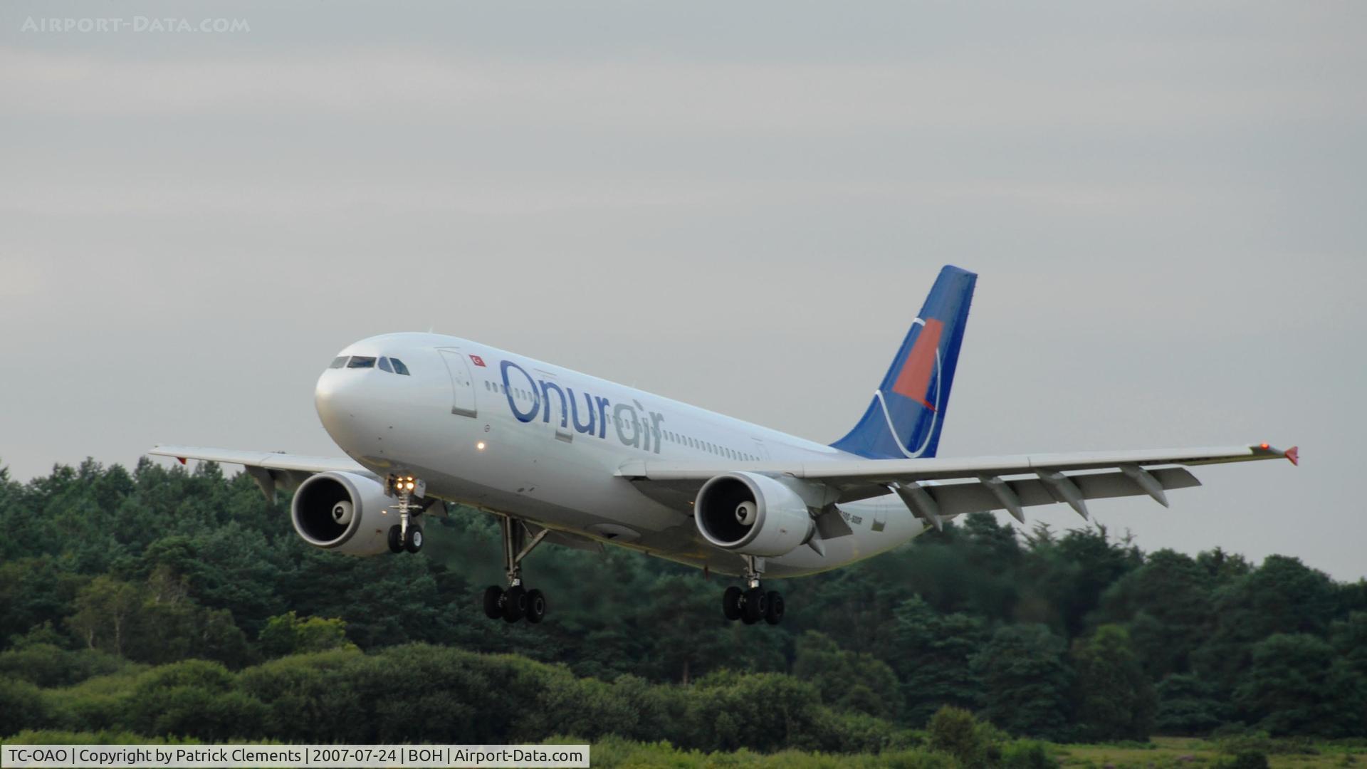 TC-OAO, 1996 Airbus A300B4-605R C/N 764, ONURAIR 1ST LANDING NEW SERVICE TO BODRUM