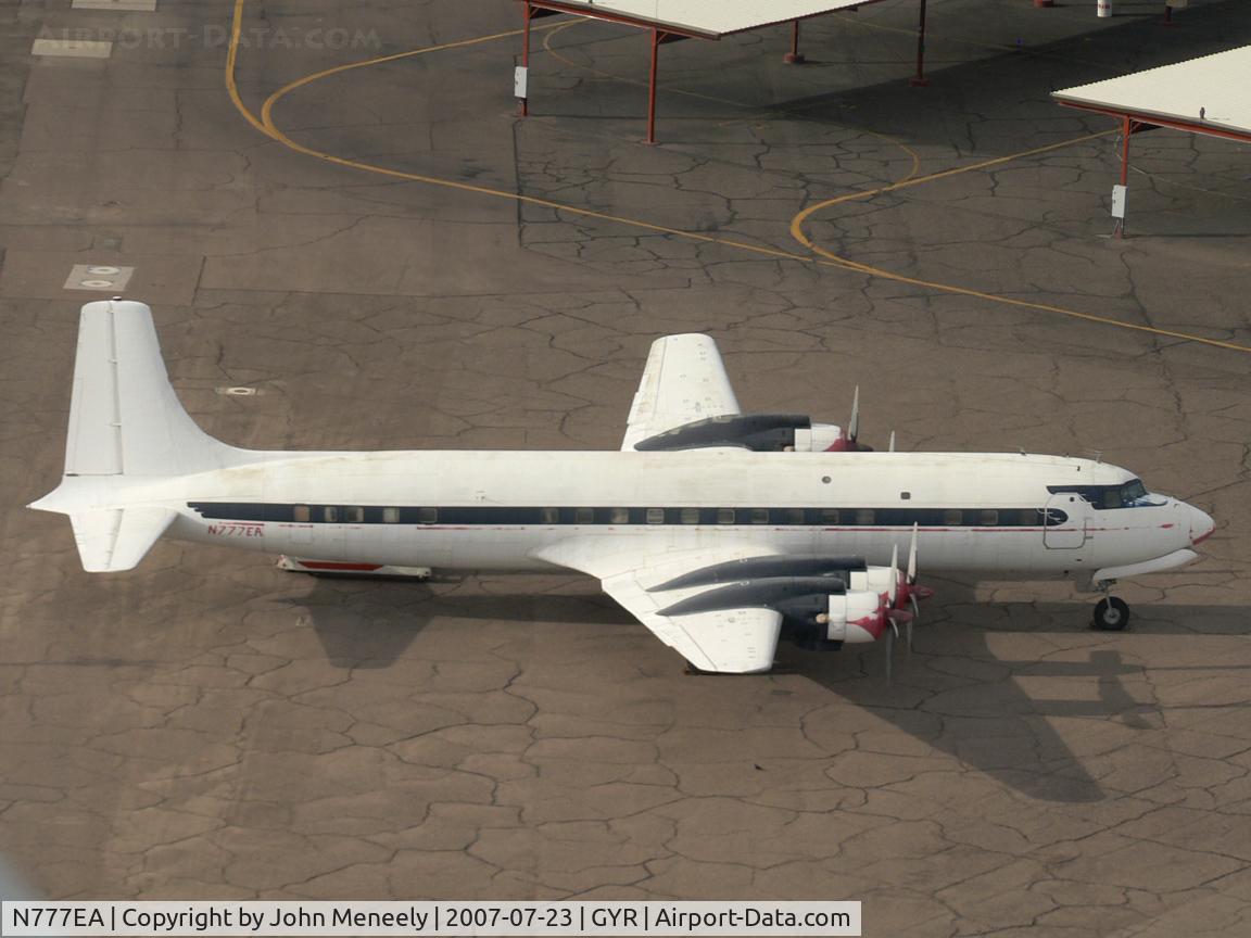 N777EA, 1958 Douglas DC-7C Seven Seas Seven Seas C/N 45549, This 7 has been stored at GYR for many years.