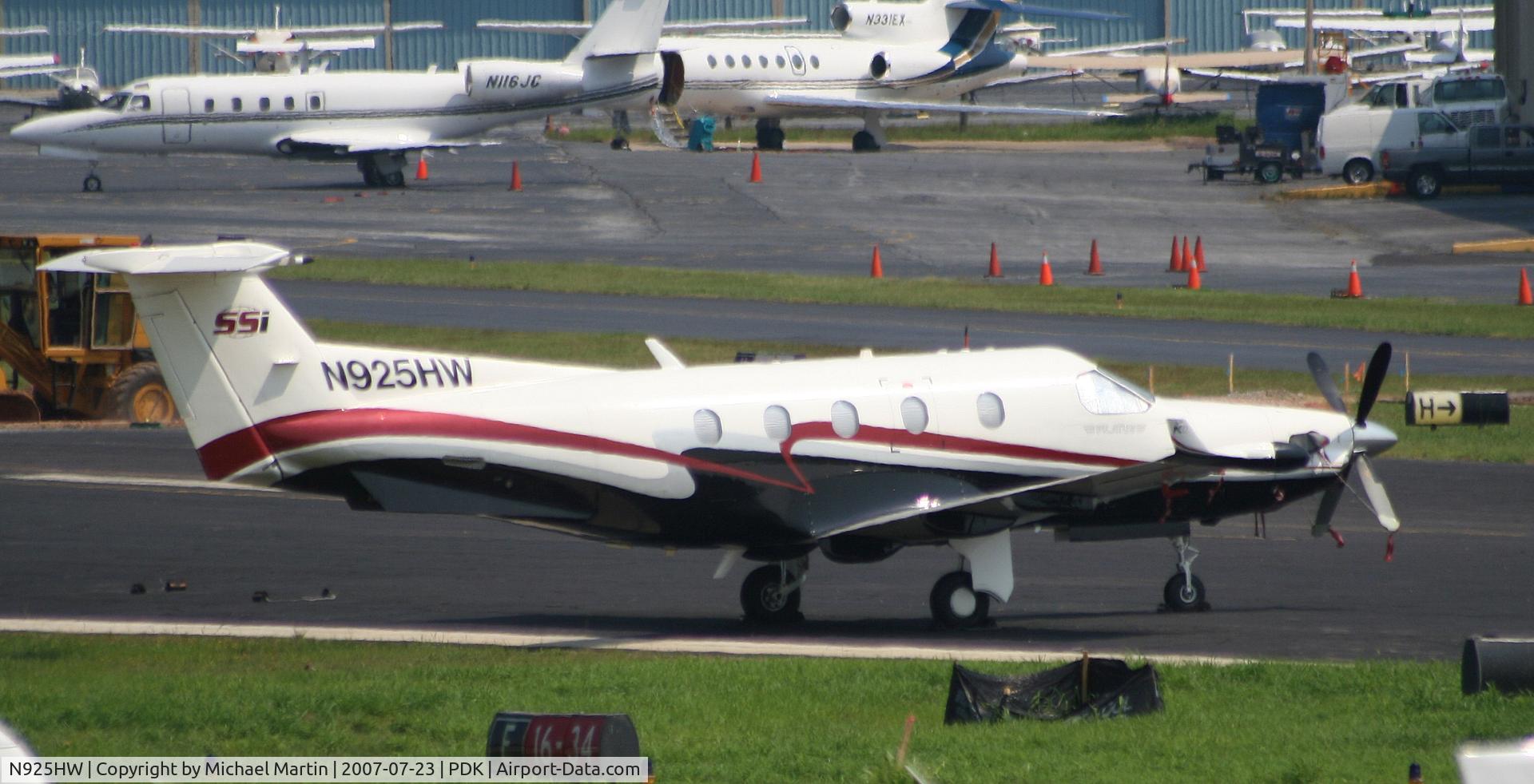 N925HW, 2002 Pilatus PC-12/45 C/N 444, Tied down @ Signature Flight Support