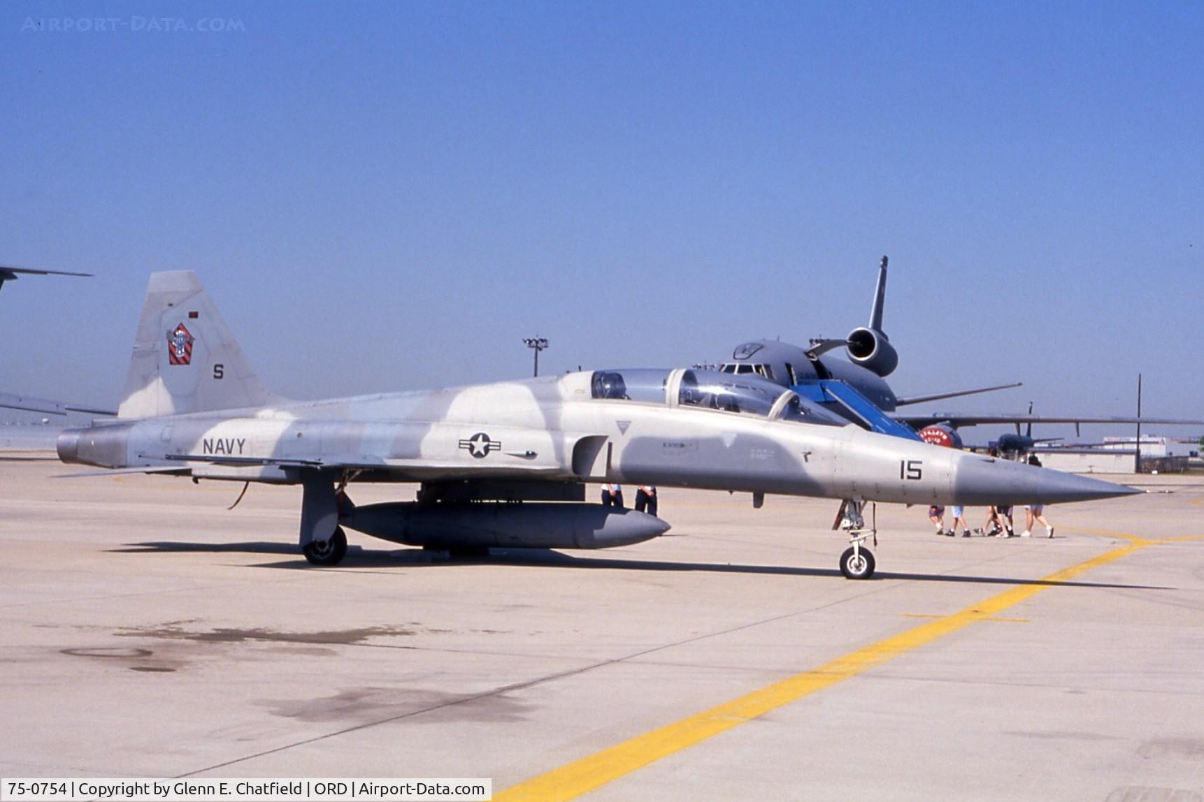 75-0754, 1975 Northrop F-5F Tiger II C/N W.1007, F-5F at the ANG/AFR open house.  Navy Bu.No. 160965