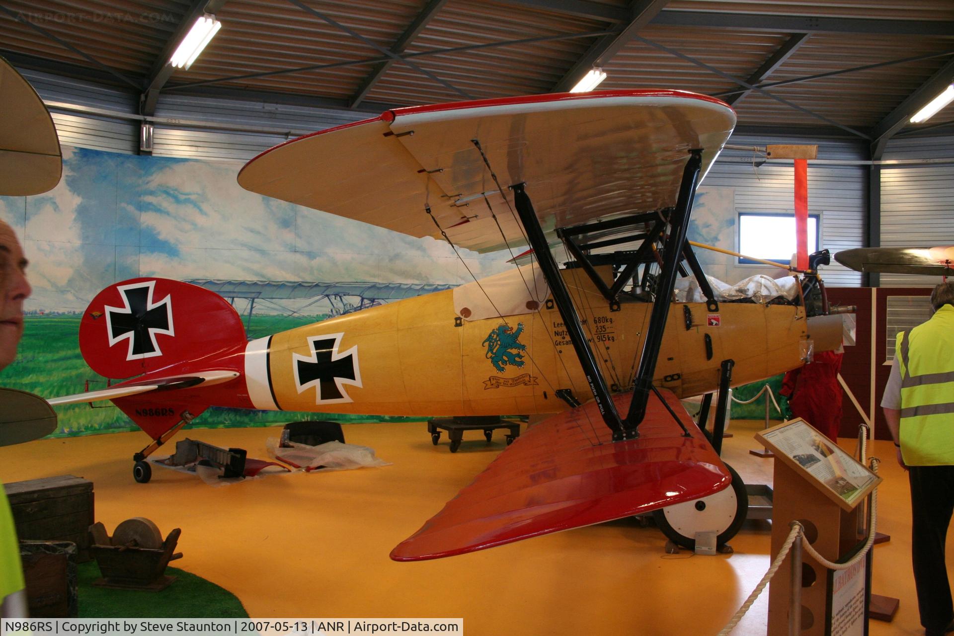 N986RS, 1990 Albatros D-Va Replica C/N 7160/17, Taken on a Aeroprint tour @ Antwerp