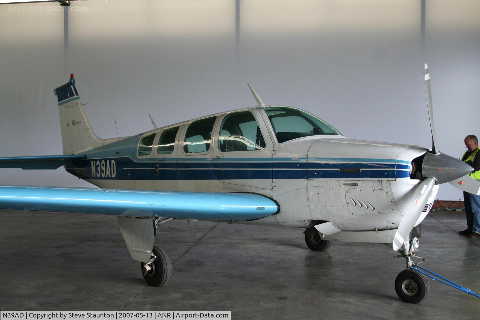 N39AD, 1972 Beech A36 Bonanza 36 C/N E316, Taken on a Aeroprint tour @ Antwerp