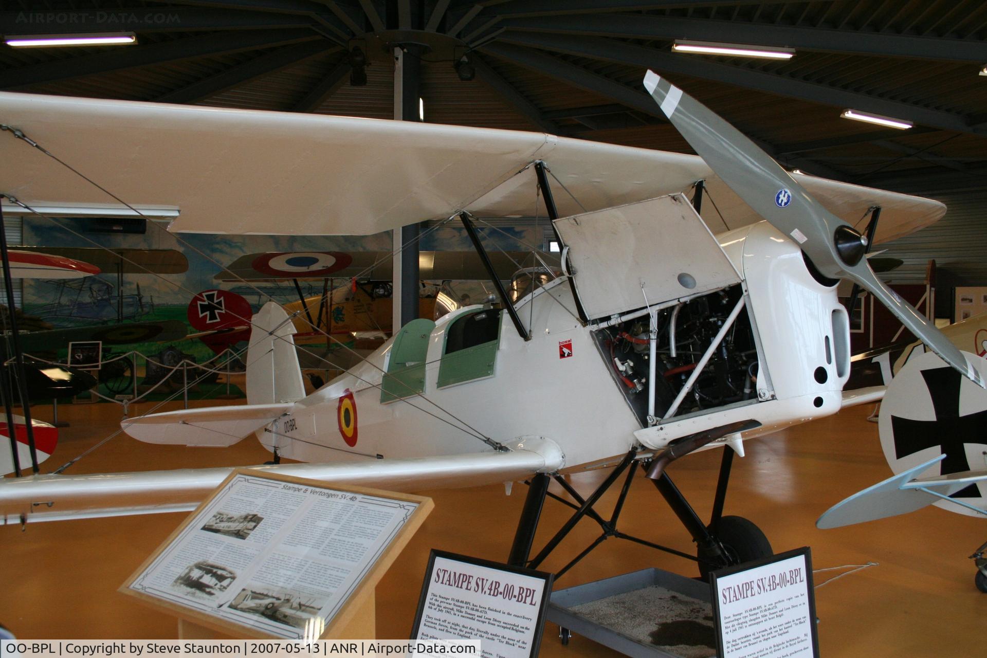 OO-BPL, 1953 Stampe-Vertongen SV-4B C/N 1194, Taken on an Aeroprint tour @ Antwerp