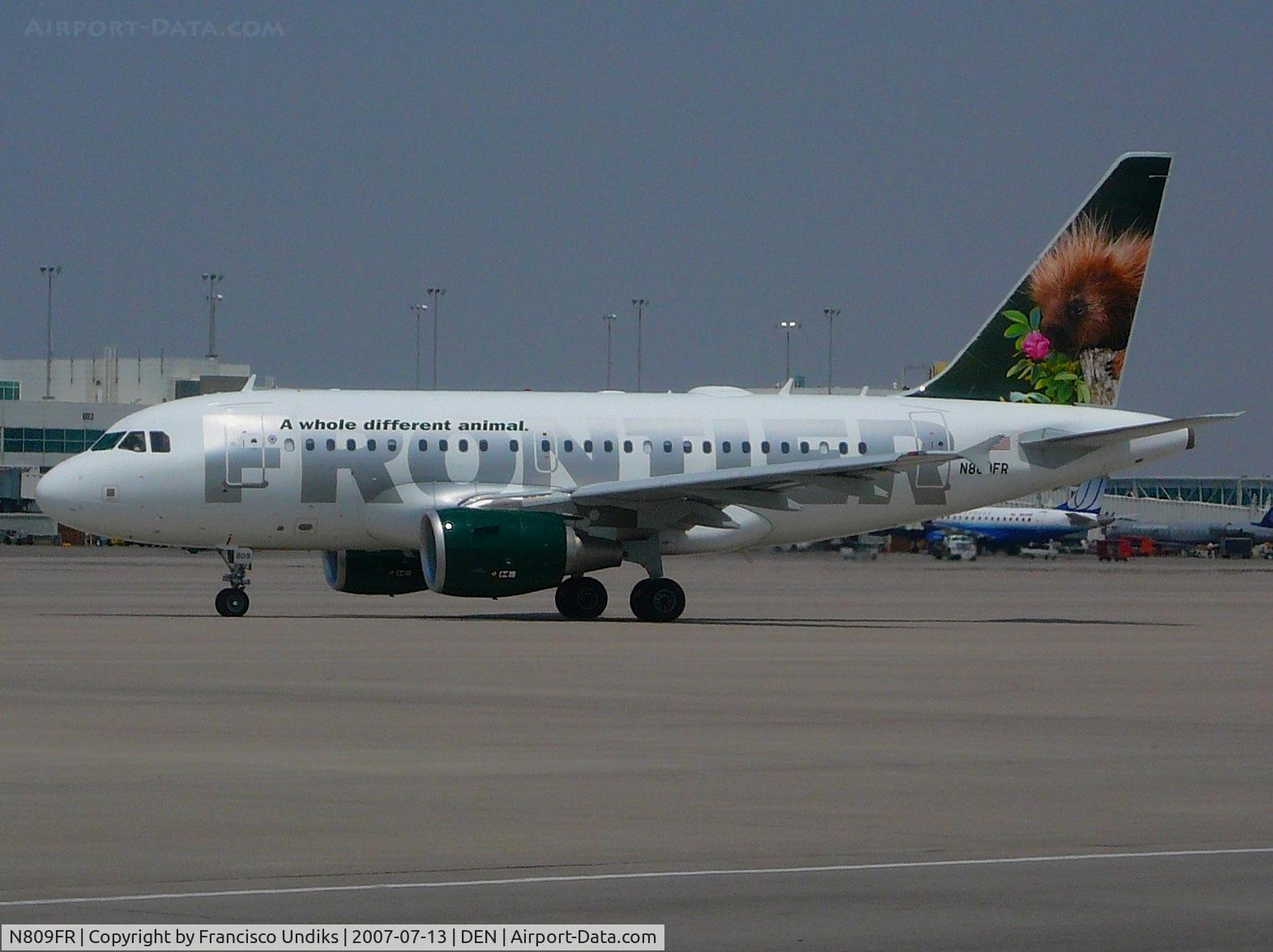 N809FR, 2007 Airbus A318-111 C/N 3092, Frontier Airlines A318 Unnamed critter.