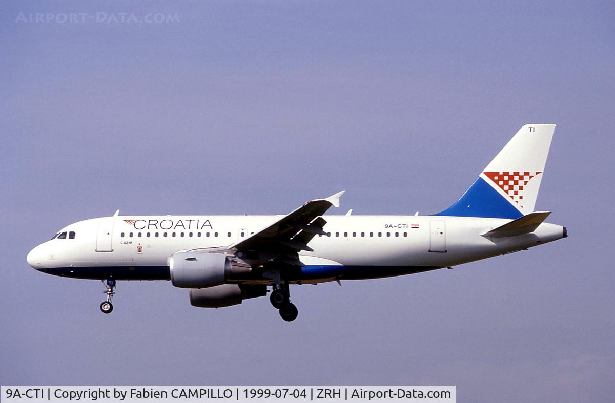 9A-CTI, 1999 Airbus A319-112 C/N 1029, Croatia Airlines