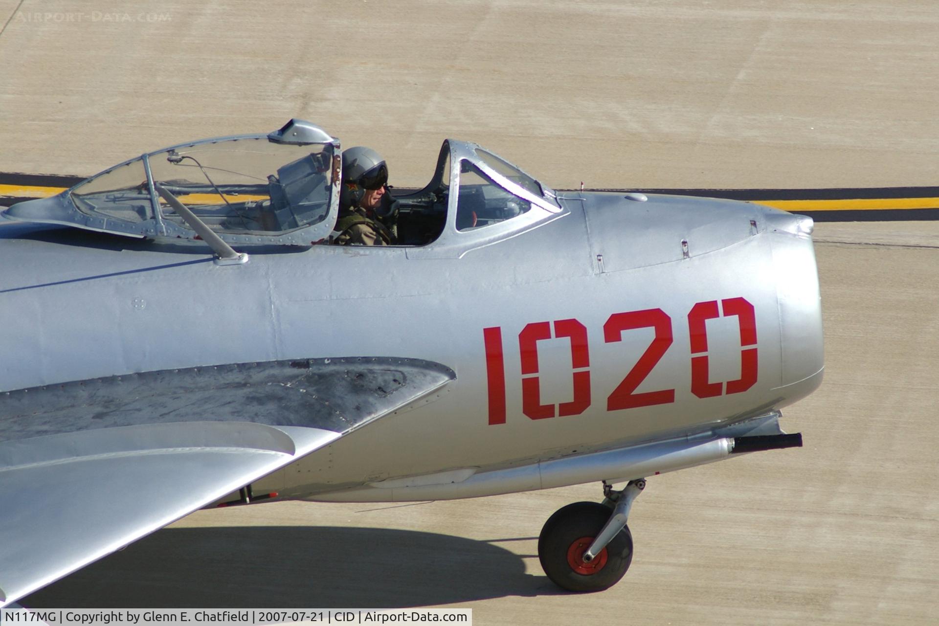 N117MG, 1964 PZL-Mielec Lim-5 (MiG-17F) C/N 1C1020, Taxiing to the ramp past the control tower - close up