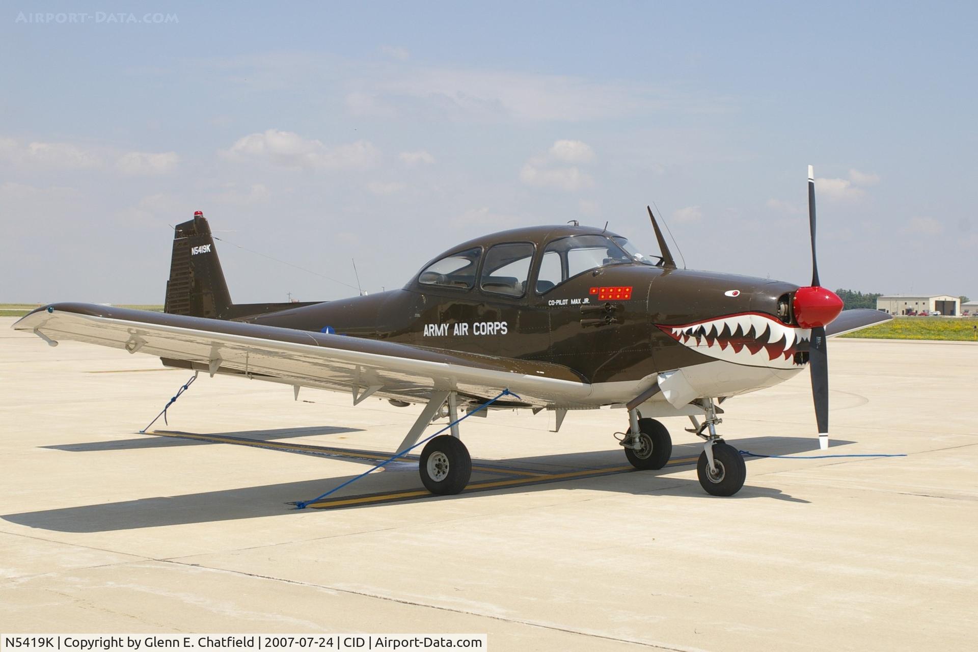 N5419K, 1951 Ryan Navion B C/N NAV-4-2319B, Staying over on the way to the EAA Fly In