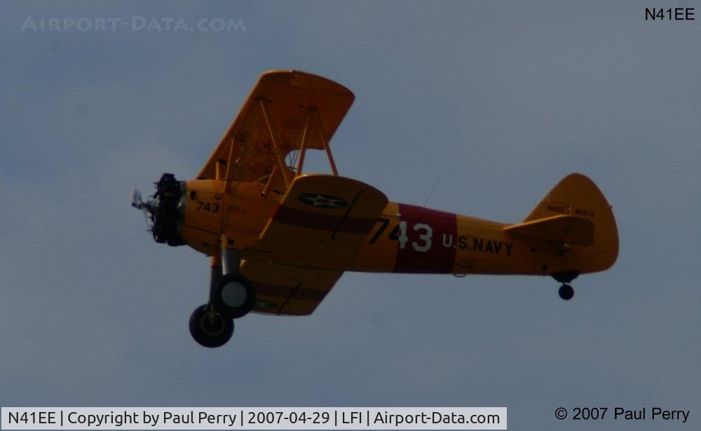N41EE, 1941 Boeing B75N1 C/N 75-2743, One of the Fighter Factory's ladies heading back after a long weekend