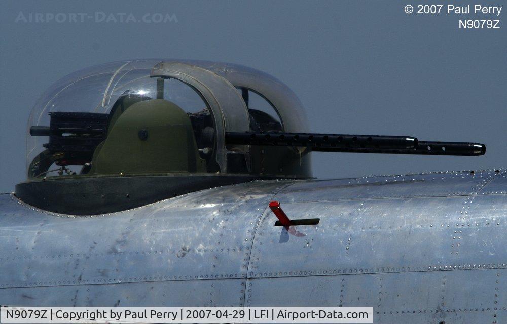 N9079Z, 1944 North American TB-25N Mitchell C/N 108-34009, In tight with the dorsal twin .50 cal turret