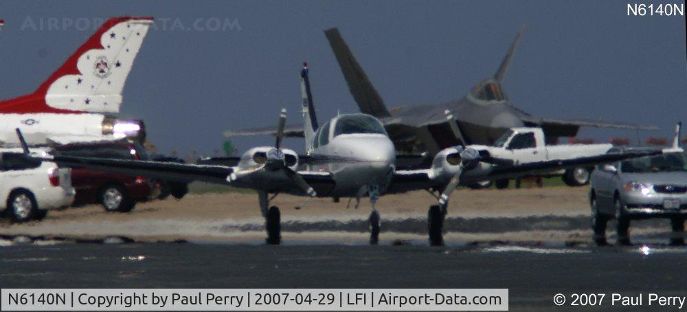 N6140N, 1981 Beech 95-B55 (T42A) Baron C/N TC-2428, Sharing the hot ramp with some impressive company
