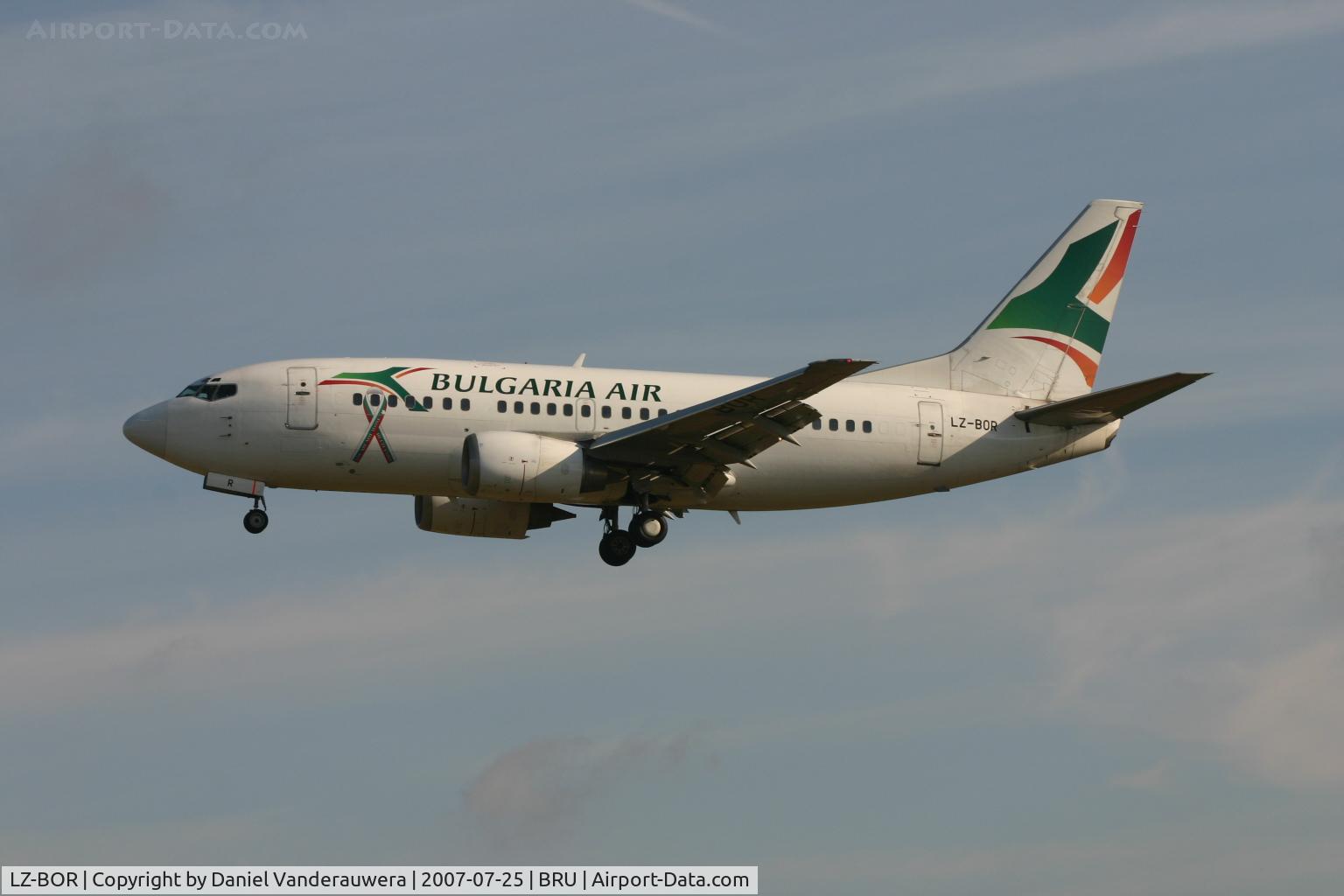 LZ-BOR, 1993 Boeing 737-548 C/N 25165, arrival of flight FB407 on rwy 25L  (with new decal)