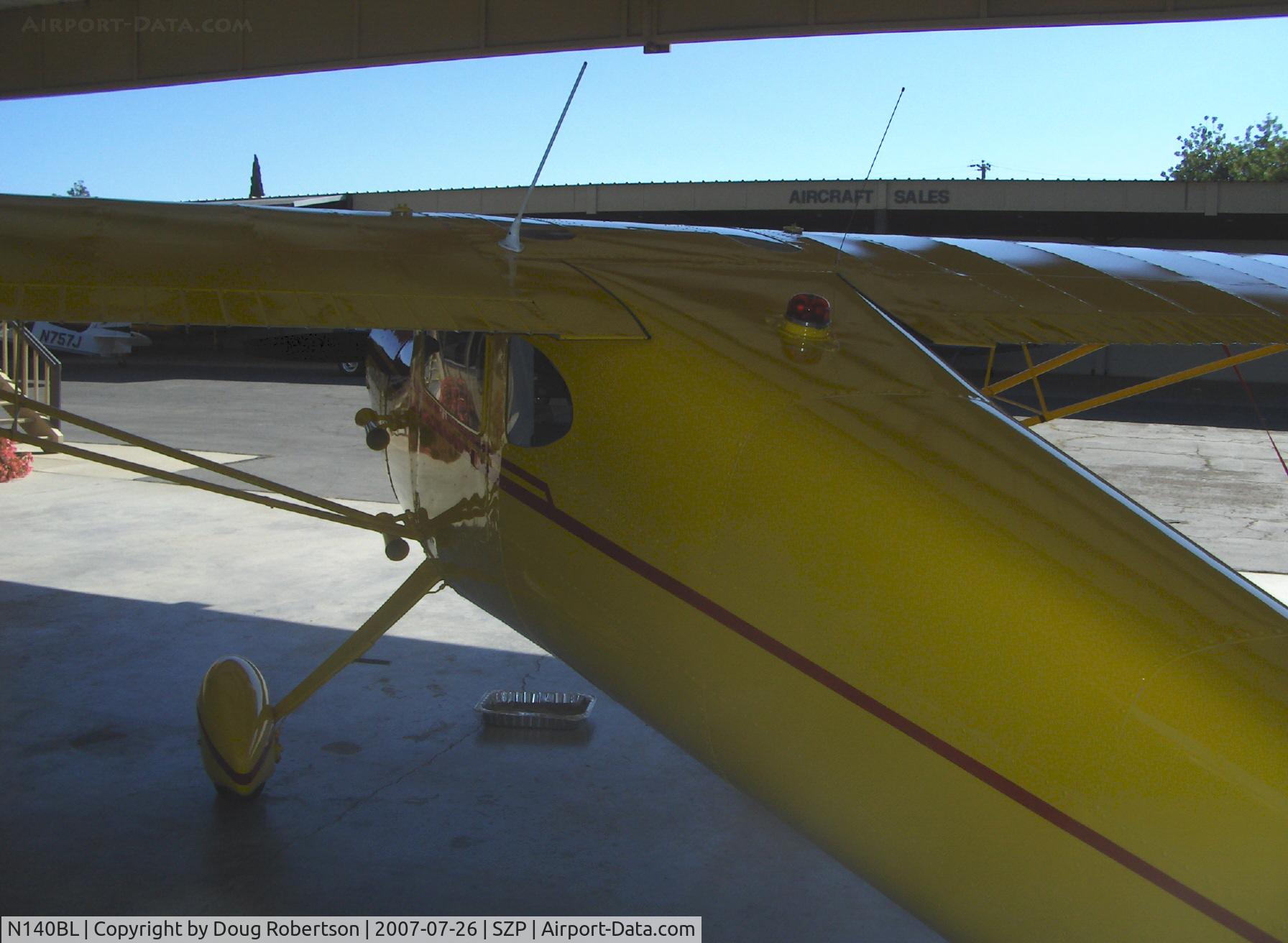 N140BL, 1946 Cessna 140 C/N 14565, Cessna 140 ragwing, antennas & red strobe