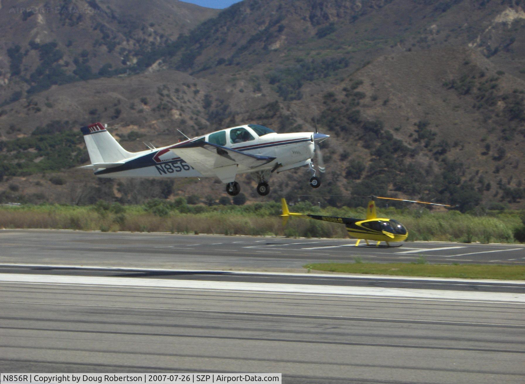 N856R, 1959 Beech 35-33 Debonair C/N CD-8, 1959 Beech 35-33 DEBONAIR, Continental IO-470-J 225 Hp, takeoff climb Rwy 22