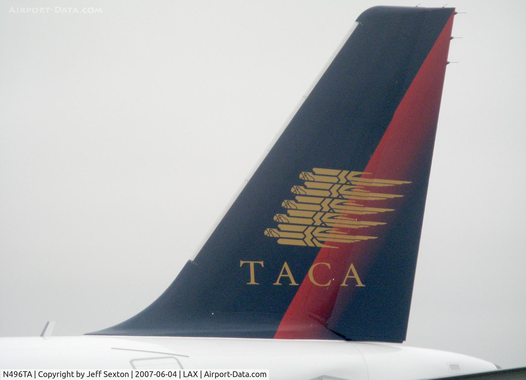 N496TA, 2007 Airbus A320-233 C/N 3113, Central American Air Transportation logo on Airbus fin.