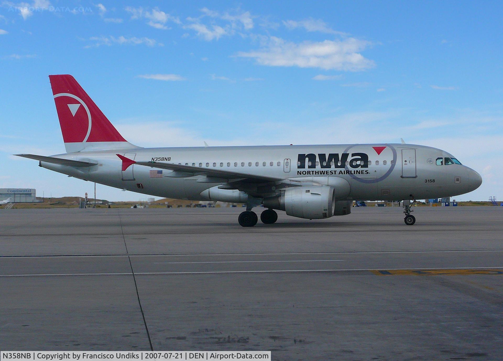 N358NB, 2003 Airbus A319-114 C/N 1897, Northwest A319