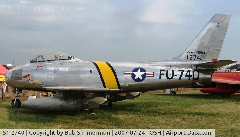 51-2740, 1951 North American F-86E Sabre C/N 172-23, North American F-86E-10-NA Sabre at Airventure '07