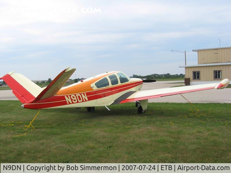 N9DN, 1973 Beech V35B Bonanza C/N D-9550, Tied down at West Bend, WI
