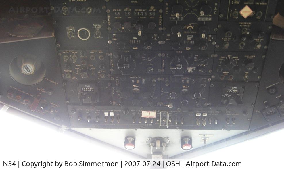 N34, 1945 Douglas R4D-7 C/N 33359, Overhead panel in the cockpit