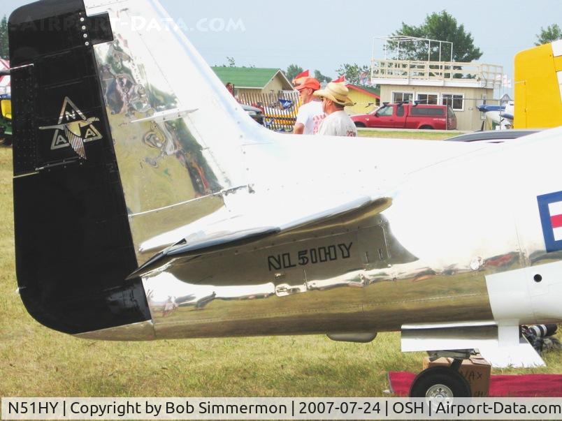 N51HY, 1944 North American P-51D Mustang C/N 124-48192, Mustang pen at Airventure '07