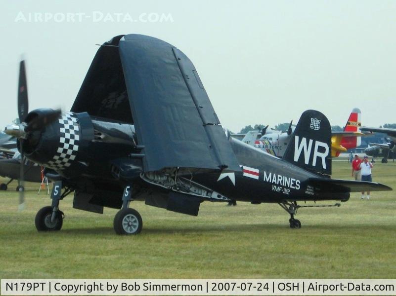 N179PT, 1948 Vought F4U-5 Corsair C/N Not found (Bu122179), Engine running, lowering wings.  Airventure '07