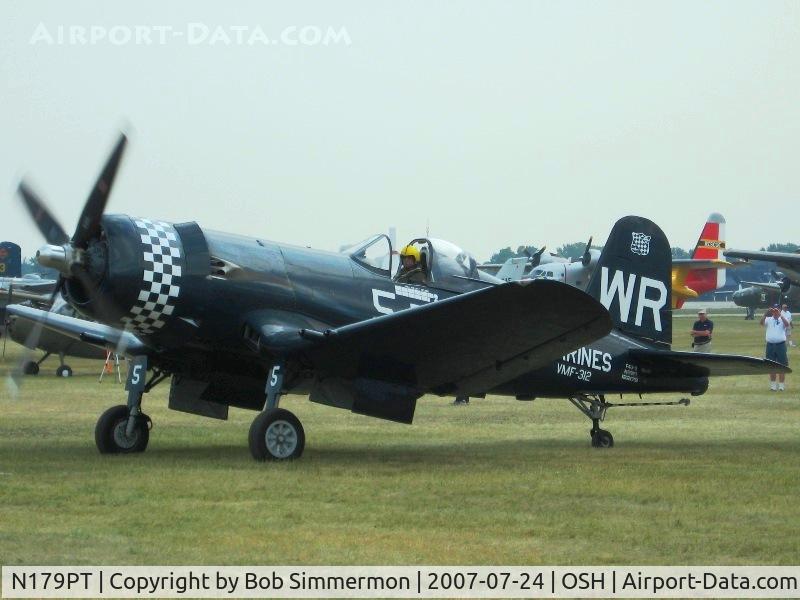 N179PT, 1948 Vought F4U-5 Corsair C/N Not found (Bu122179), Wings almost down at Airventure '07