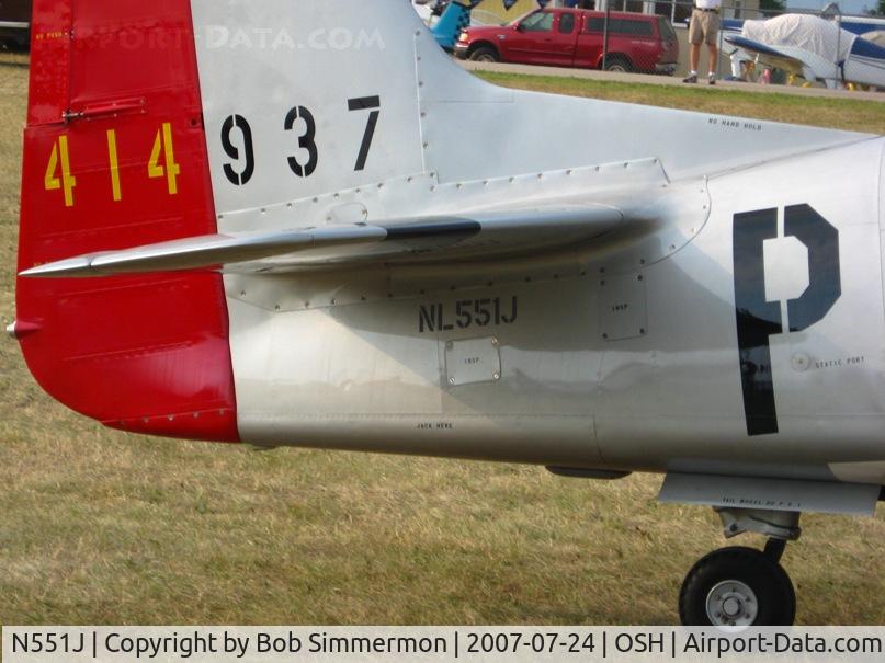 N551J, 1957 North American P-51D Mustang C/N 44-74230, Mustang pen at Airventure '07