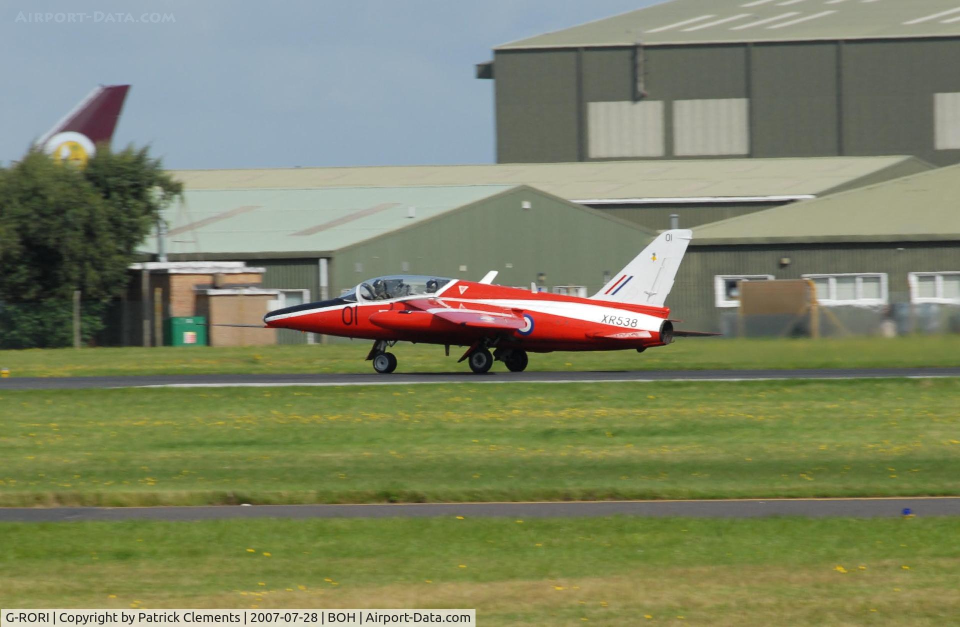 G-RORI, 1963 Hawker Siddeley Gnat T.1 C/N FL549, GNAT TAKING OFF RUNWAY 26 BOH